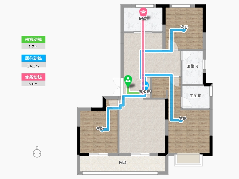 浙江省-宁波市-兰香园-102.40-户型库-动静线