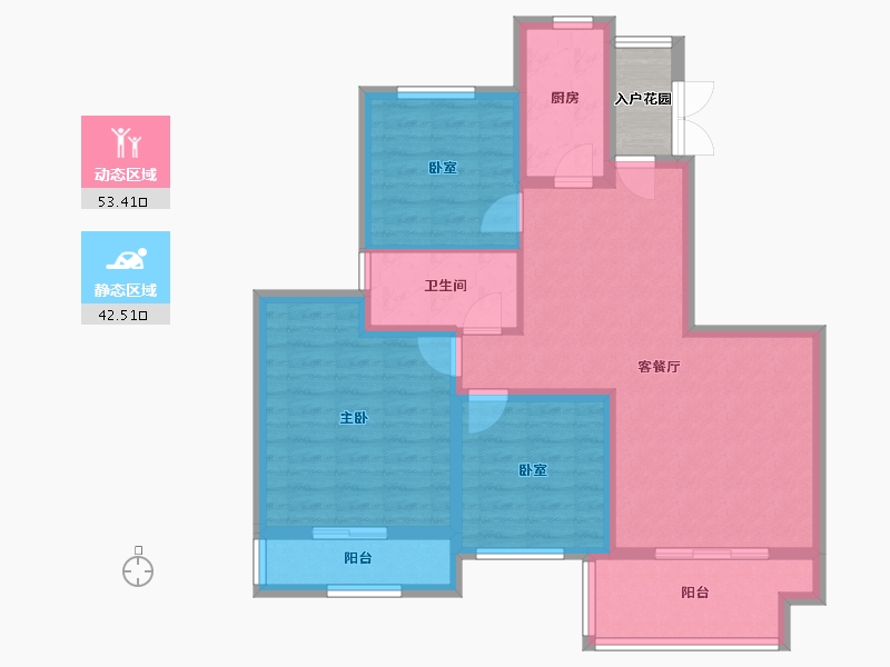 浙江省-宁波市-恒大山水城-87.99-户型库-动静分区