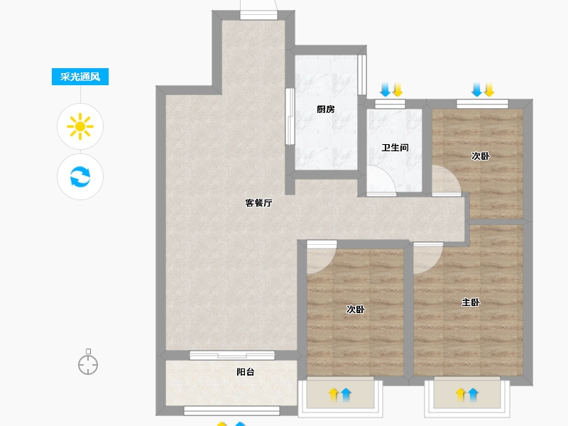 甘肃省-兰州市-兰州融创城-72.13-户型库-采光通风