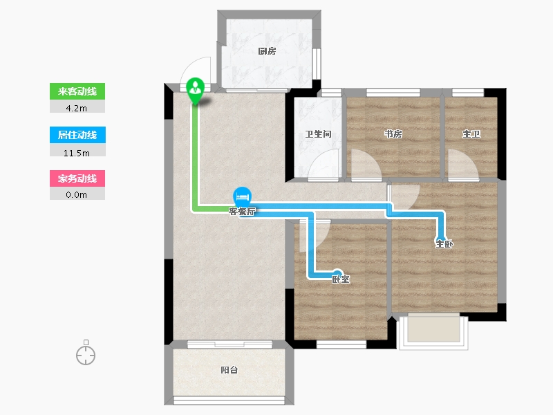 江西省-南昌市-聚仁公园里-71.42-户型库-动静线