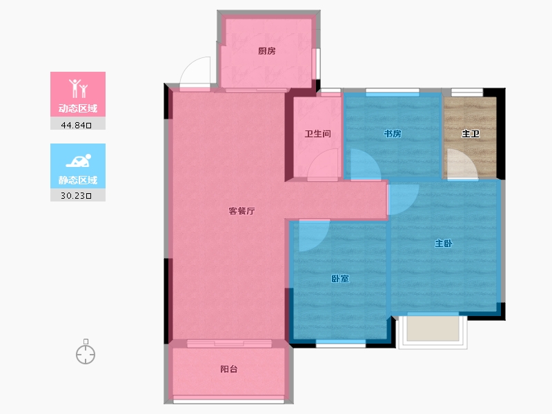 江西省-南昌市-聚仁公园里-71.42-户型库-动静分区