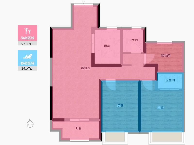 浙江省-湖州市-香悦华府-94.00-户型库-动静分区