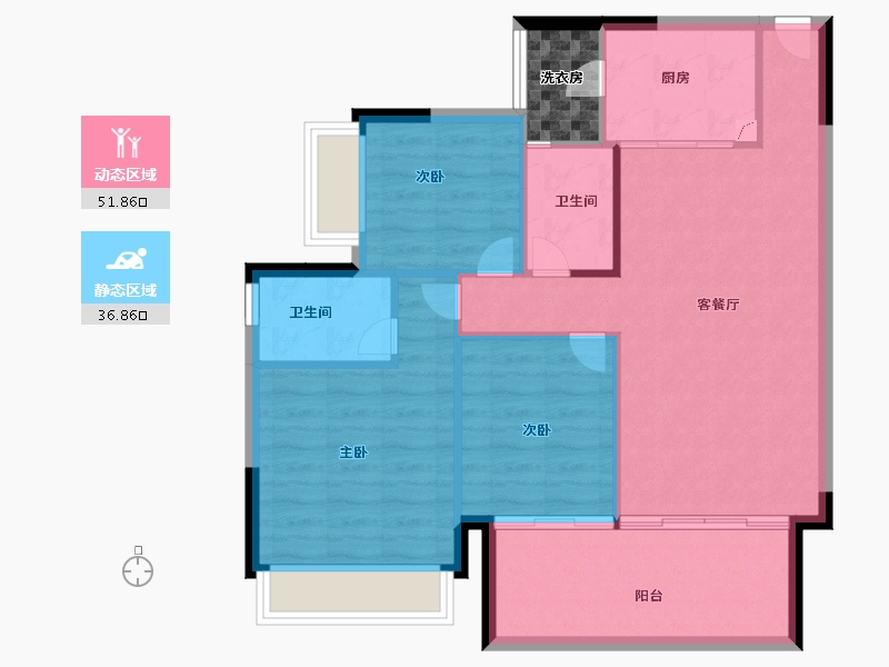 广西壮族自治区-南宁市-山湖海上城-83.55-户型库-动静分区