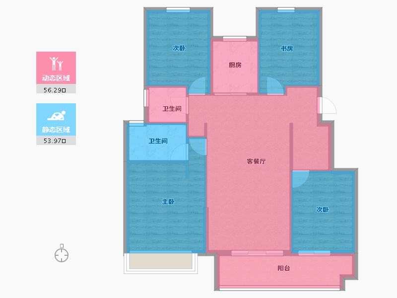 浙江省-宁波市-景瑞·誉璟潮鸣-100.00-户型库-动静分区