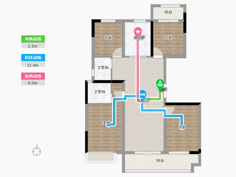 甘肃省-兰州市-万科时代之光-112.80-户型库-动静线