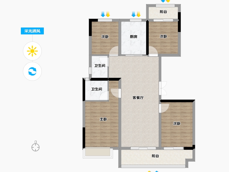 甘肃省-兰州市-万科时代之光-112.80-户型库-采光通风