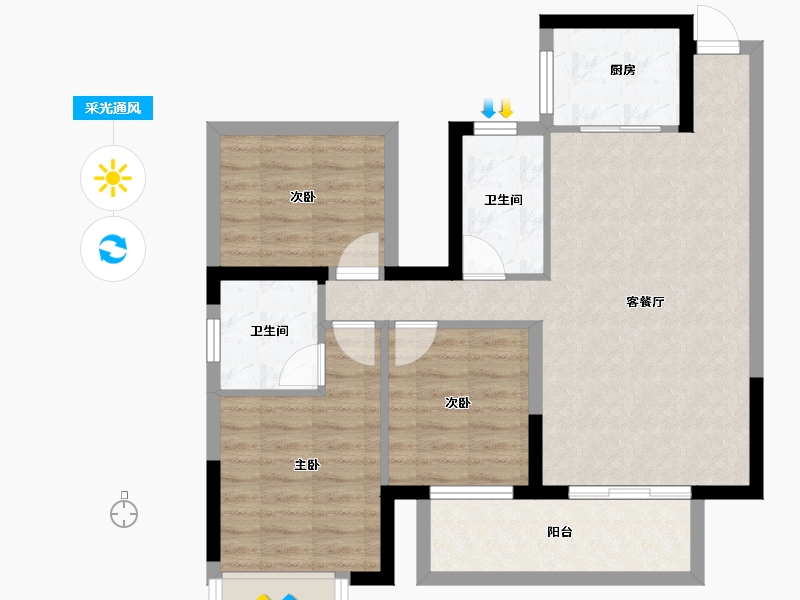 广西壮族自治区-南宁市-阿尔卑斯-76.29-户型库-采光通风