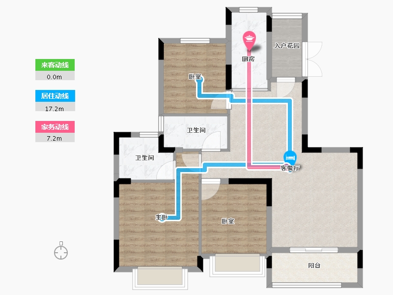 浙江省-宁波市-恒大山水城-96.00-户型库-动静线