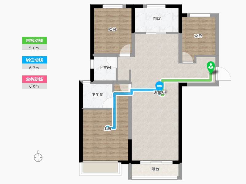 甘肃省-兰州市-万科时代之光-84.86-户型库-动静线