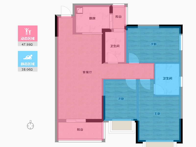 广西壮族自治区-南宁市-汉军五象-一号-82.18-户型库-动静分区