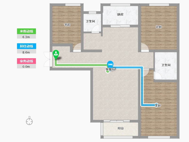 甘肃省-兰州市-盛达公馆-125.03-户型库-动静线