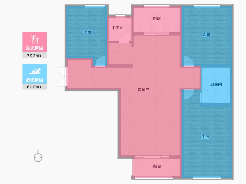 甘肃省-兰州市-盛达公馆-125.03-户型库-动静分区