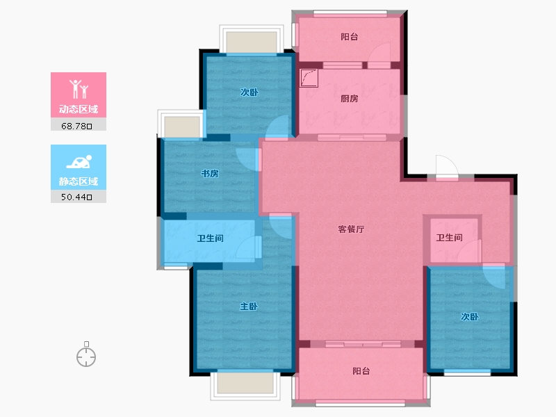 云南省-玉溪市-金湖佳园-100.00-户型库-动静分区