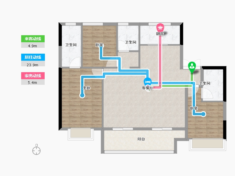 甘肃省-兰州市-蓝光雍锦阁-113.60-户型库-动静线