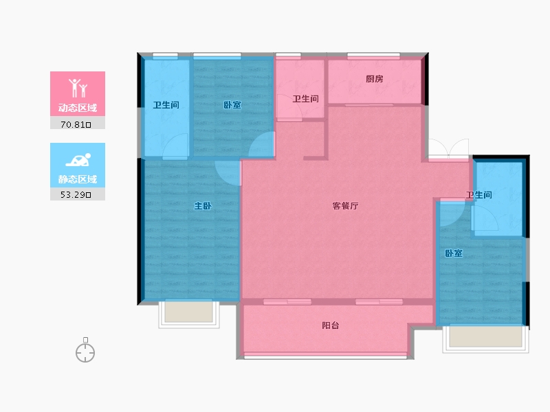 甘肃省-兰州市-蓝光雍锦阁-113.60-户型库-动静分区