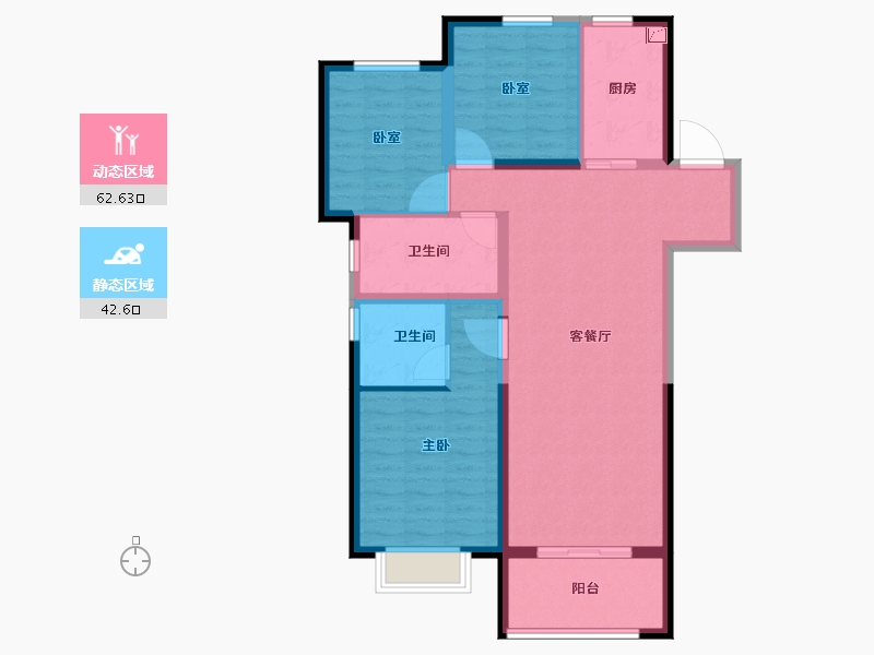 甘肃省-兰州市-华润置地未来城市-94.40-户型库-动静分区