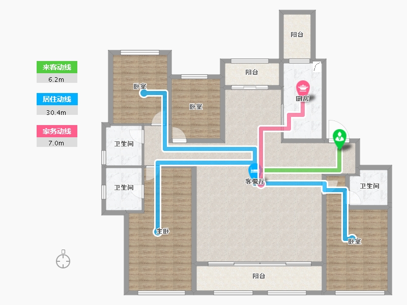 甘肃省-兰州市-兰石豪布斯卡-169.70-户型库-动静线