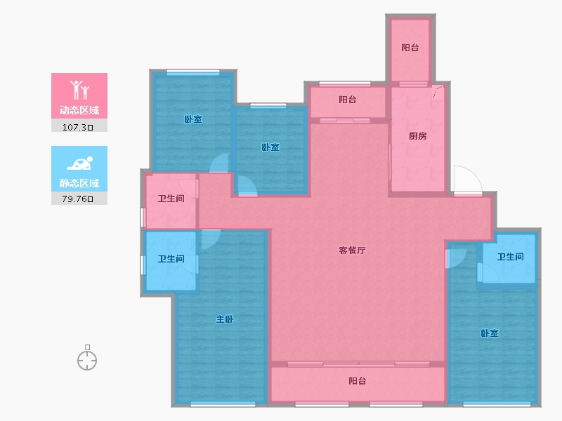 甘肃省-兰州市-兰石豪布斯卡-169.70-户型库-动静分区