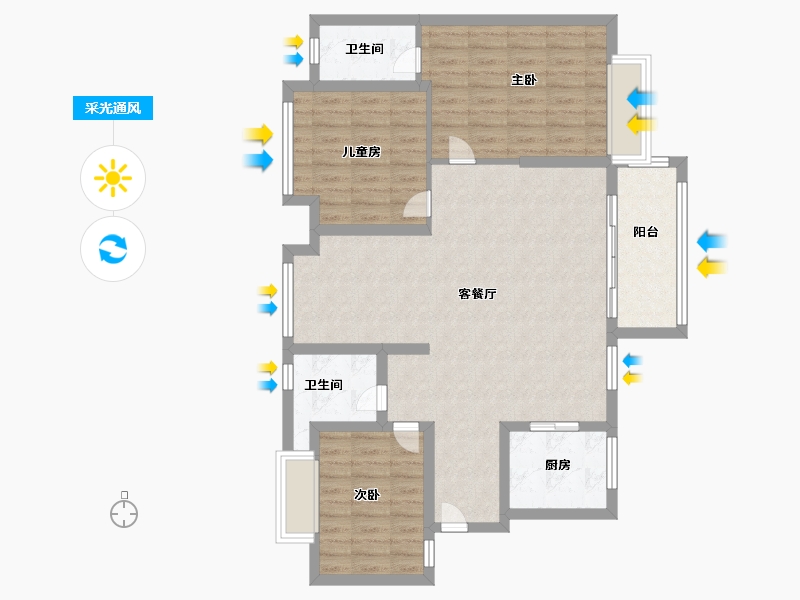 广东省-惠州市-城市山麓-3期-98.00-户型库-采光通风