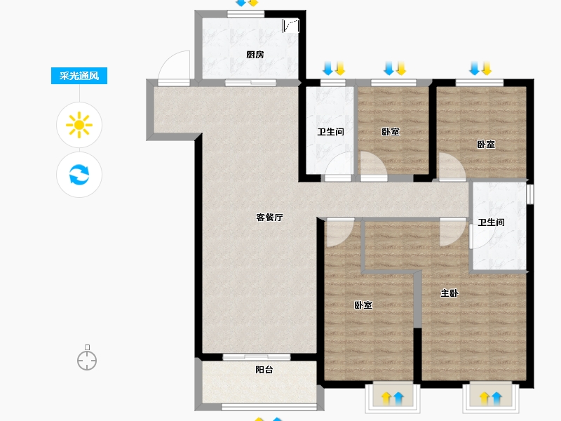 甘肃省-兰州市-华润置地未来城市-112.00-户型库-采光通风