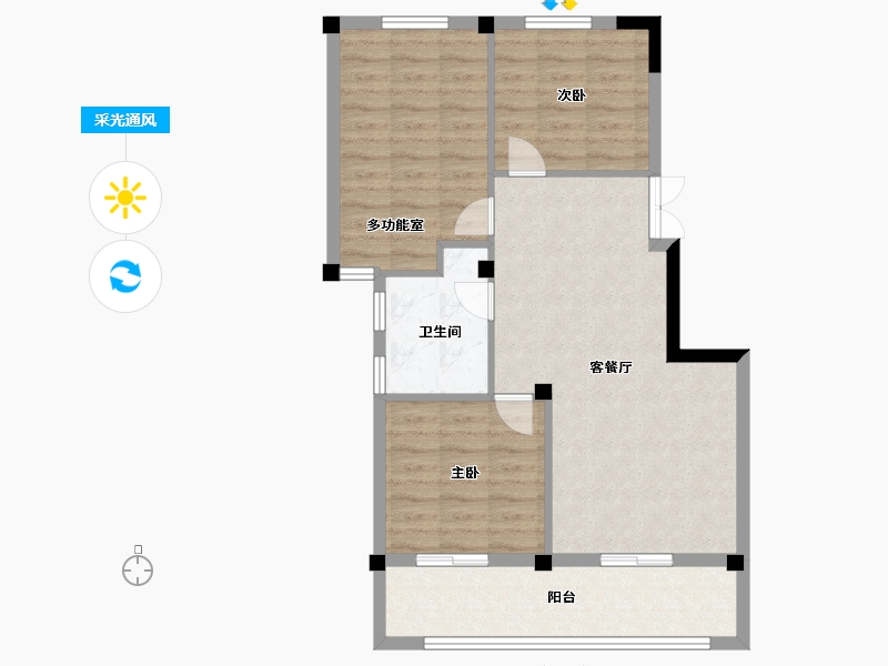 浙江省-宁波市-紫贵苑-75.20-户型库-采光通风