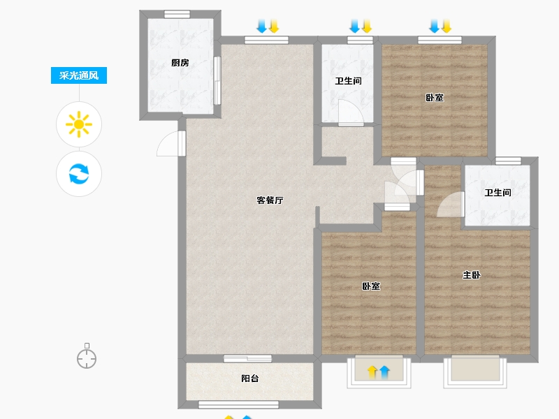 河南省-安阳市-新城国际三期-109.00-户型库-采光通风