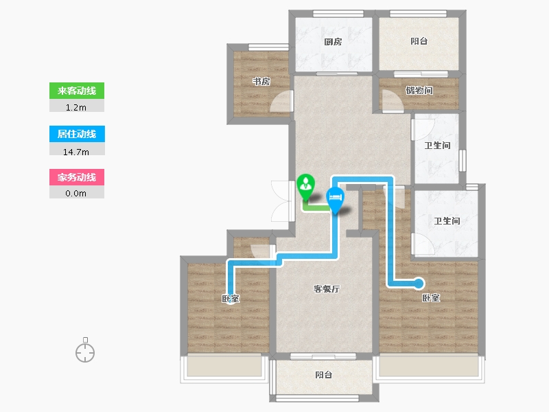 浙江省-杭州市-枫柏兰庭-95.01-户型库-动静线