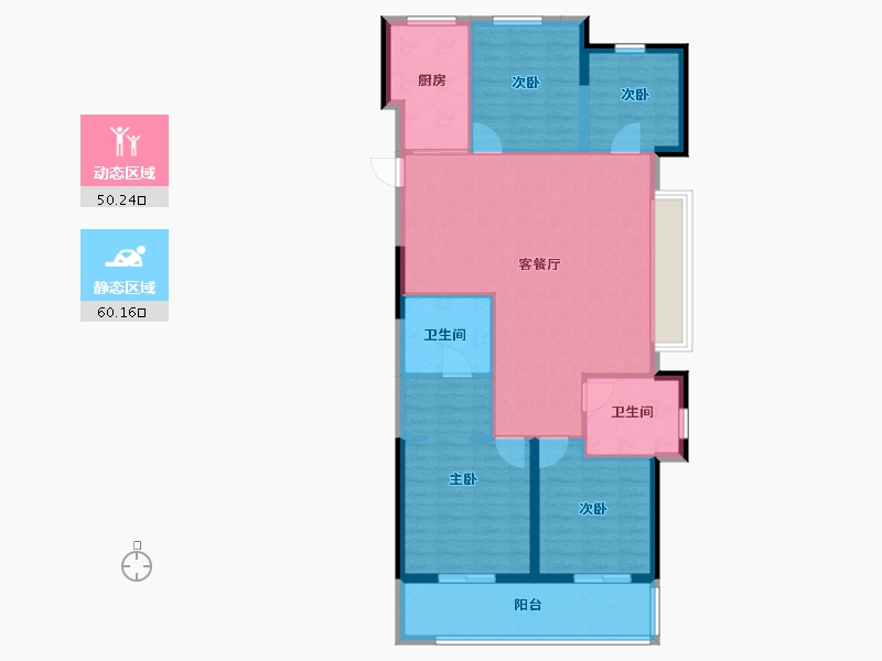 浙江省-宁波市-荣安·新月河滨-100.00-户型库-动静分区