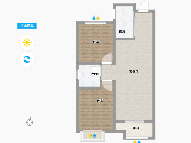 山西省-太原市-中海国际社区-72.01-户型库-采光通风