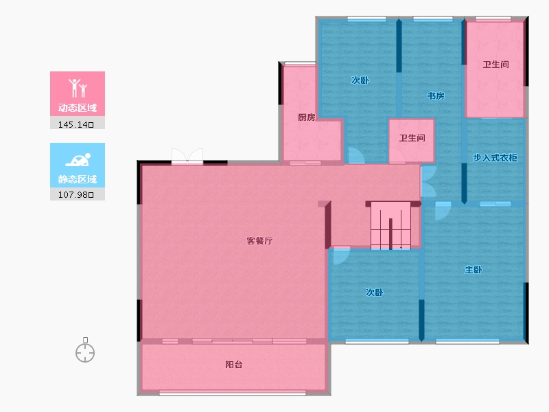 江苏省-南京市-复地御钟山-232.37-户型库-动静分区