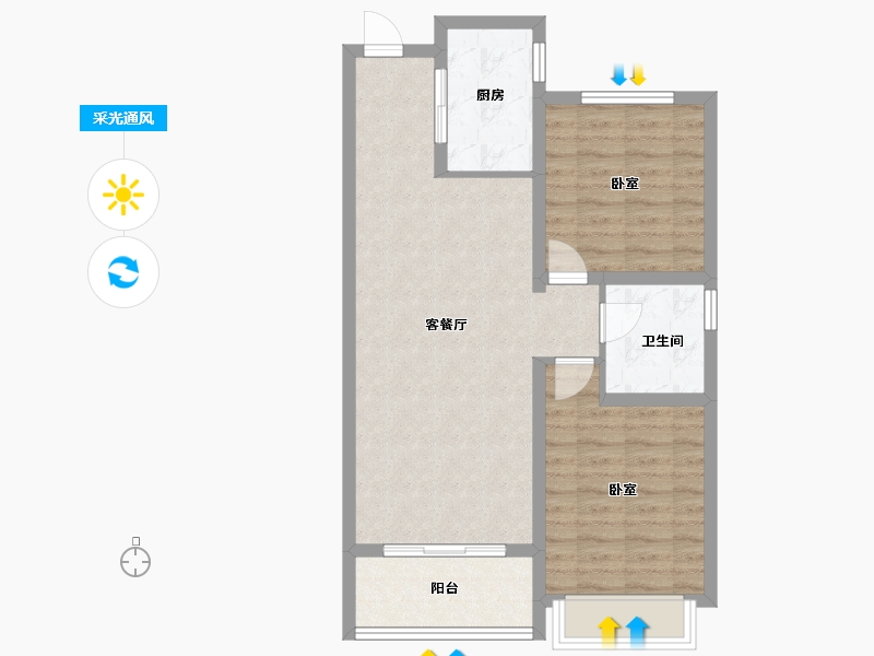 山西省-太原市-中海国际社区-71.20-户型库-采光通风