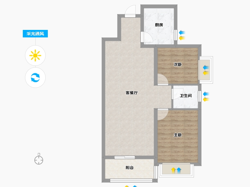 广东省-广州市-仁安花园-68.00-户型库-采光通风