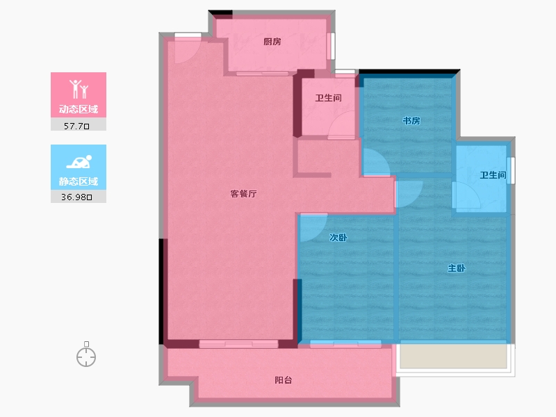 广东省-佛山市-海伦堡菁华府-85.61-户型库-动静分区