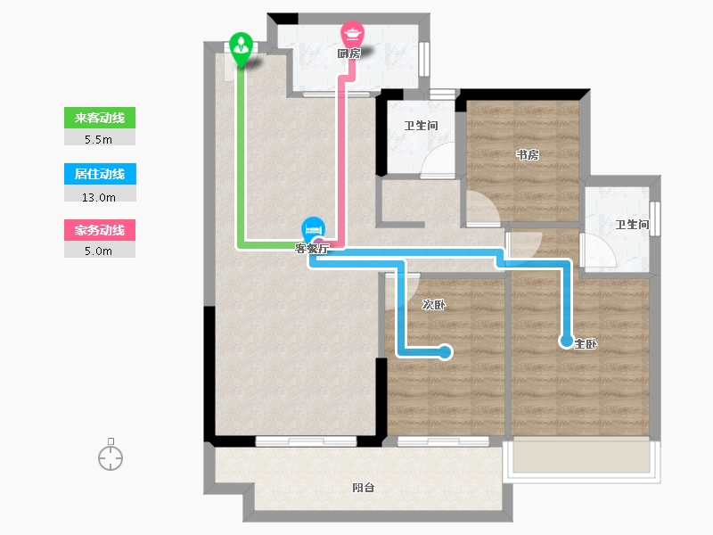 广东省-佛山市-海伦堡菁华府-85.61-户型库-动静线