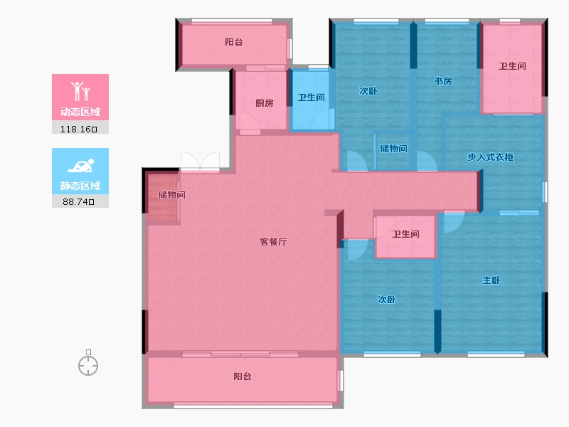 江苏省-南京市-复地御钟山-188.00-户型库-动静分区