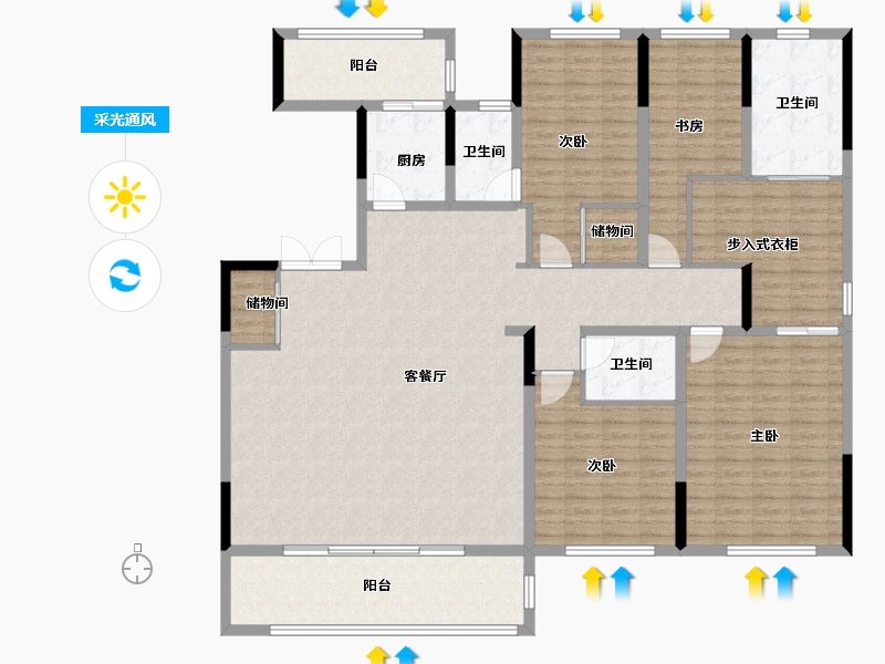 江苏省-南京市-复地御钟山-188.00-户型库-采光通风