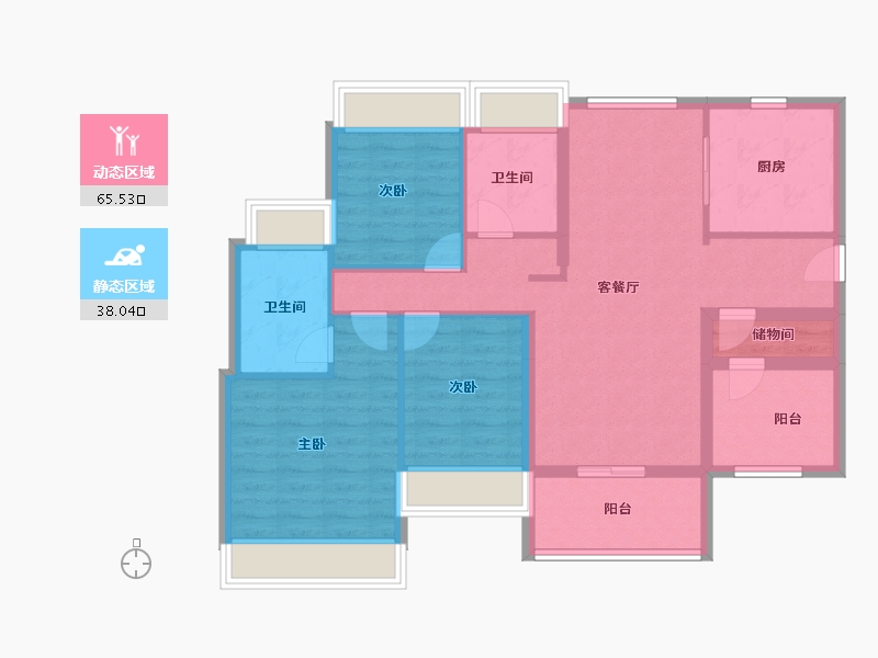 广东省-广州市-佳兆业佳泽园-92.00-户型库-动静分区