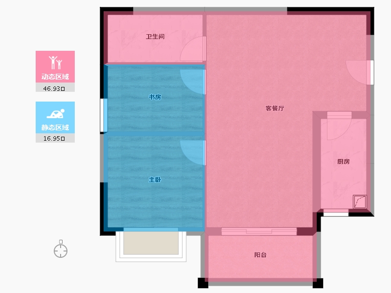 广西壮族自治区-南宁市-汉军冠江台-57.21-户型库-动静分区