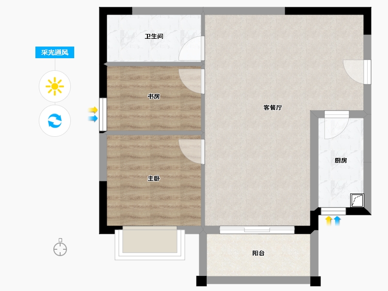 广西壮族自治区-南宁市-汉军冠江台-57.21-户型库-采光通风