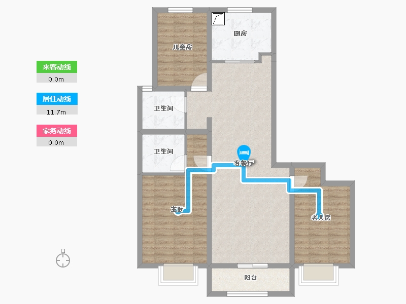 山西省-太原市-融创中心-93.25-户型库-动静线