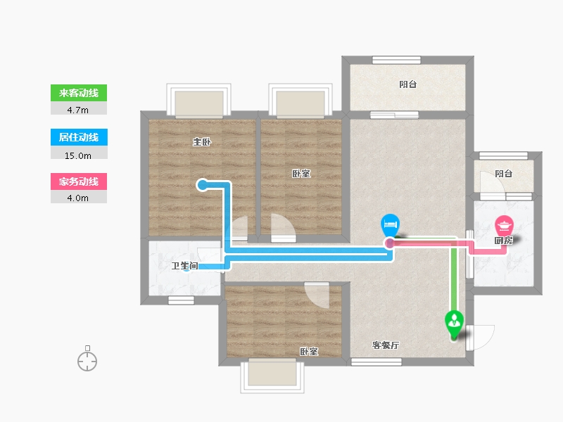 广东省-广州市-仁安花园-77.27-户型库-动静线