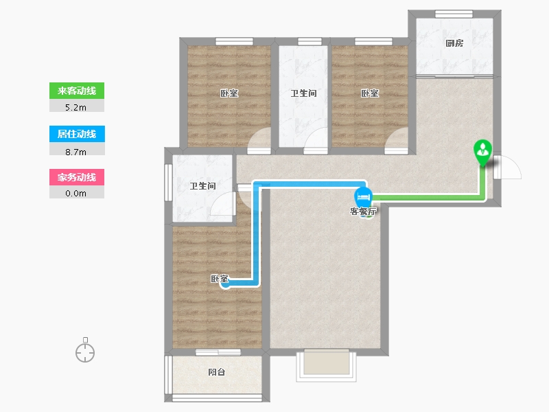 山西省-太原市-君睿府-86.88-户型库-动静线