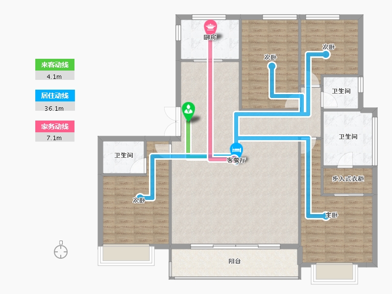 浙江省-杭州市-荟品天语城-132.80-户型库-动静线