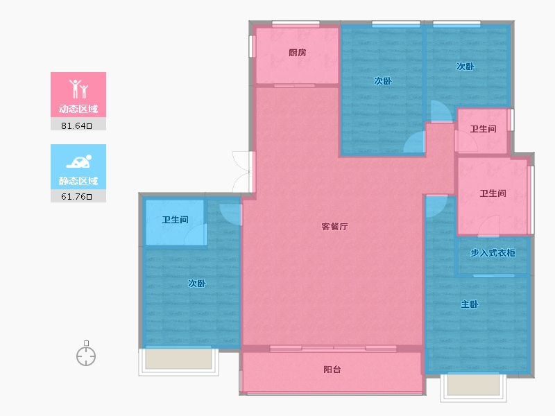 浙江省-杭州市-荟品天语城-132.80-户型库-动静分区