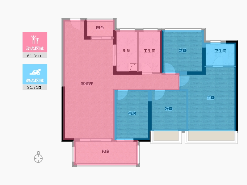 广东省-肇庆市-湾区西部华侨城-100.81-户型库-动静分区