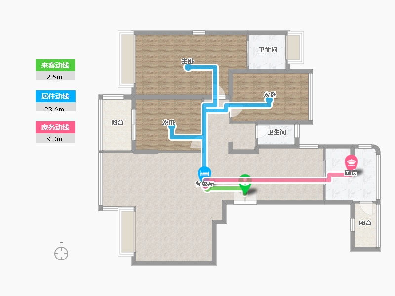 湖南省-衡阳市-衡阳市高新现代城-140.00-户型库-动静线