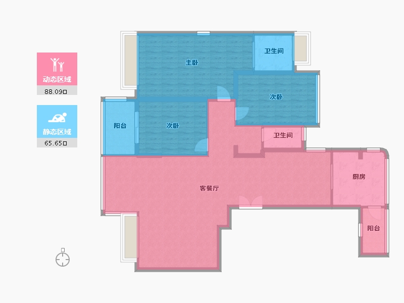 湖南省-衡阳市-衡阳市高新现代城-140.00-户型库-动静分区