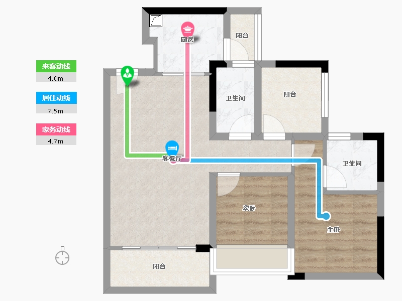 广东省-佛山市-颐安滨悦名庭-65.84-户型库-动静线