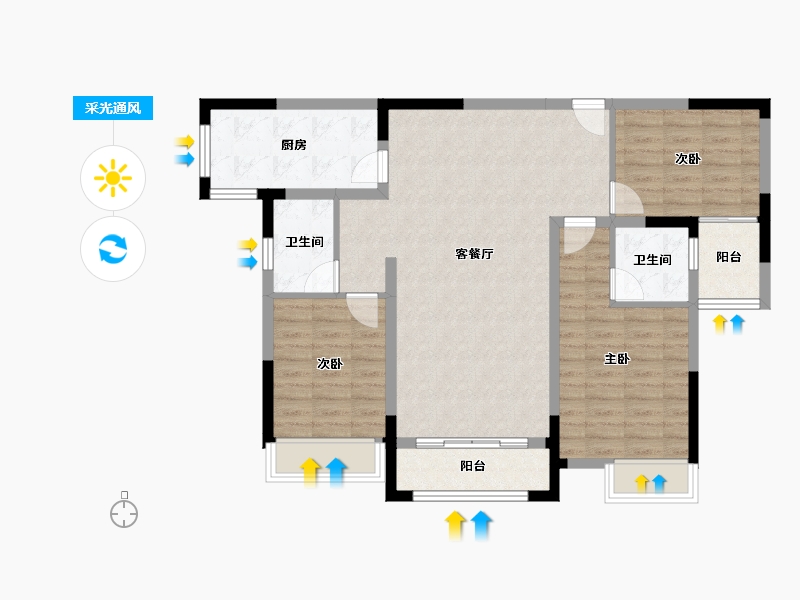 广西壮族自治区-南宁市-广源华府-94.14-户型库-采光通风