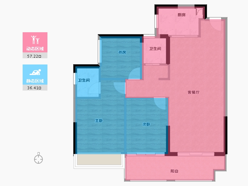 广东省-佛山市-海伦堡菁华府-84.82-户型库-动静分区